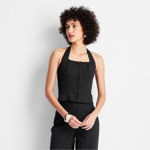 Women's Tie Neck Halter Top - Future Collective™ with Jenee Naylor Black